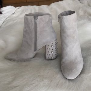 Steve Madden Pearl Embellished Beige Booties